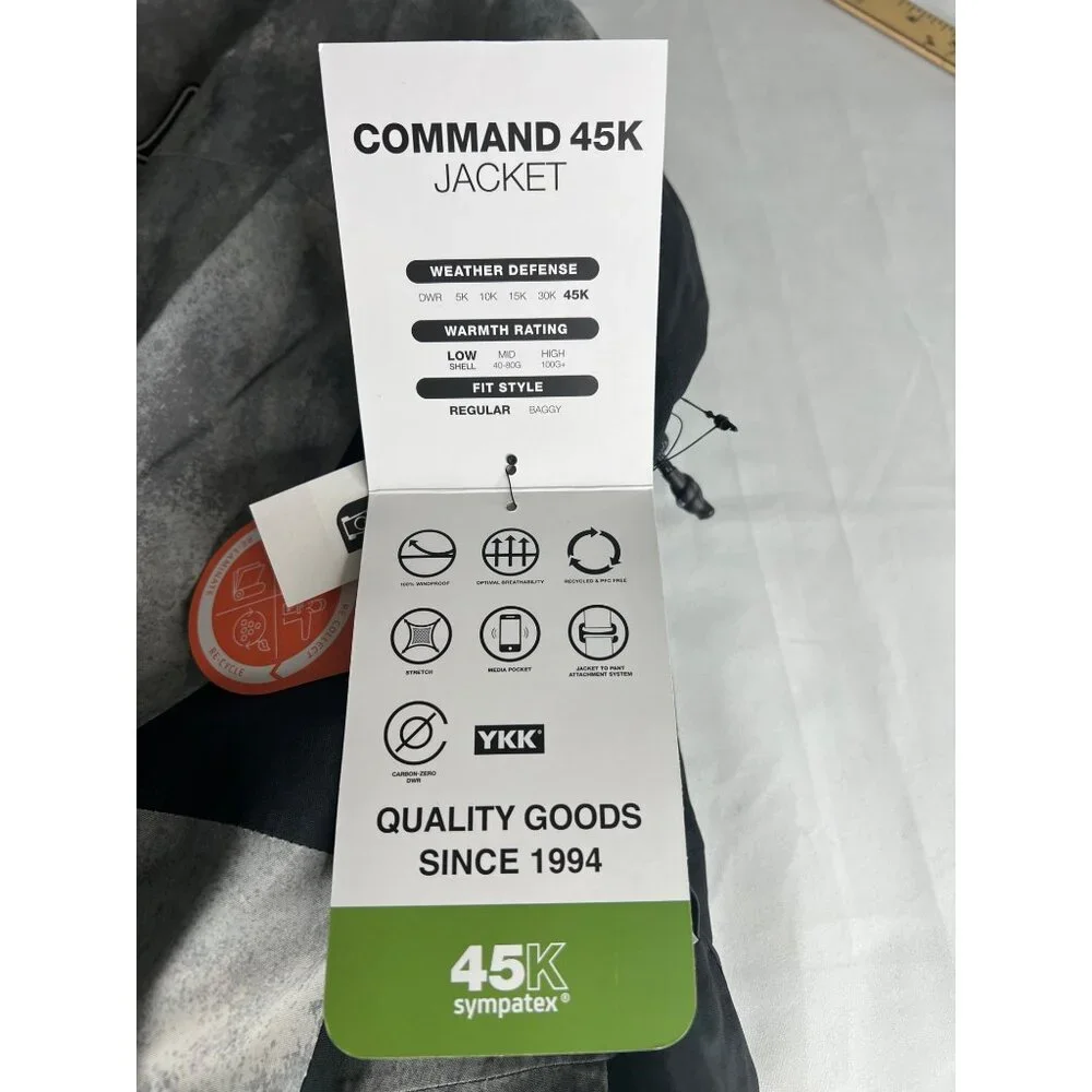 DC Command 45K Mens Jacket Sympatex Waterproof Hooded Gray/Black Size Medium - Picture 6 of 15